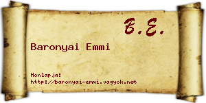 Baronyai Emmi névjegykártya
